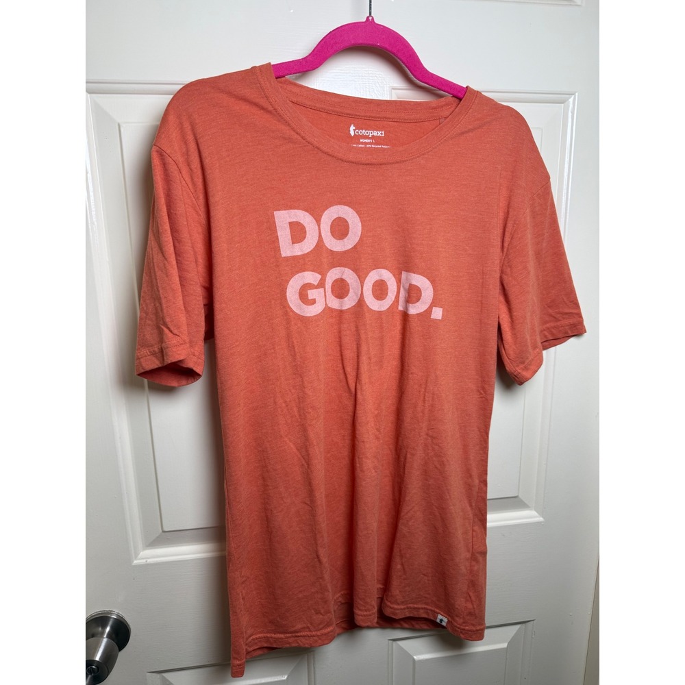 Cotopaxi Do Good T-Shirt Women's Large Orange Organic Cotton Blend Tee